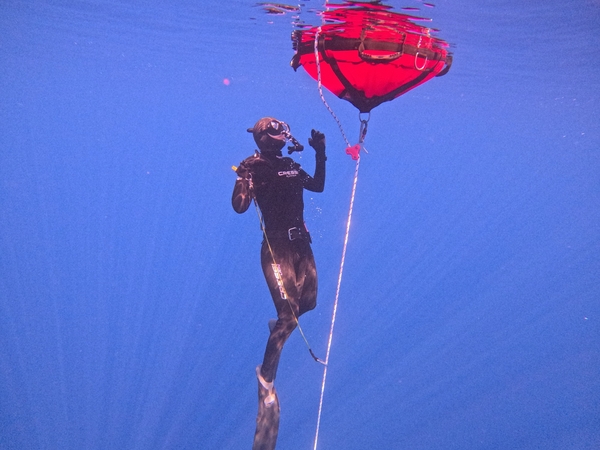 Apnea in barca a vela